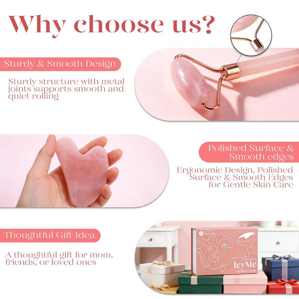 IcyMe Rose Quartz Face Roller